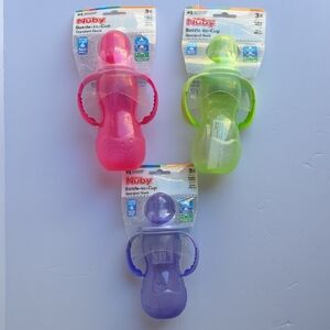 Nuby 3-Stage Standard Neck Bottle to Cup with Handles, 10 oz